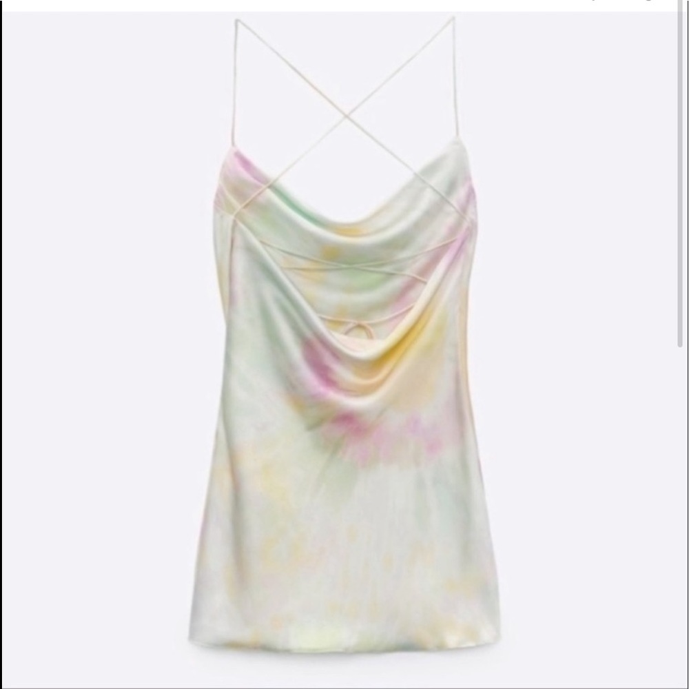 Zara Tie Dye Satin Dress